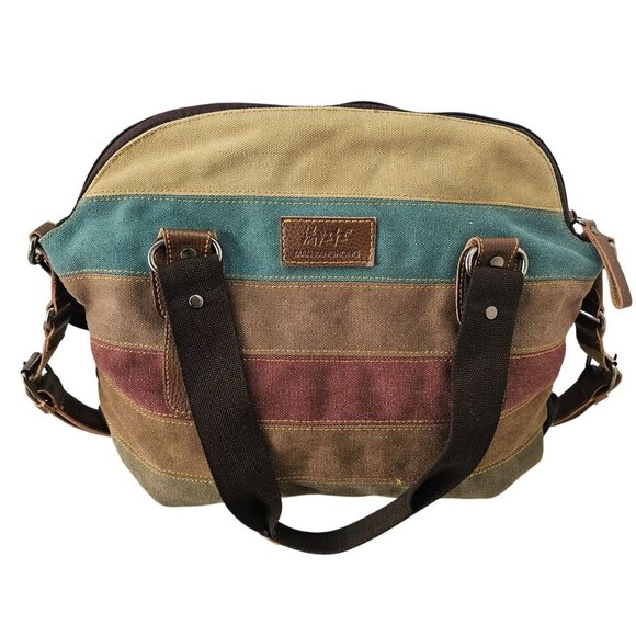 Manjianghong Multi Canvas Leather Crossbody Shoulder Handbag Large Capacity Tote - Picture 11 of 15